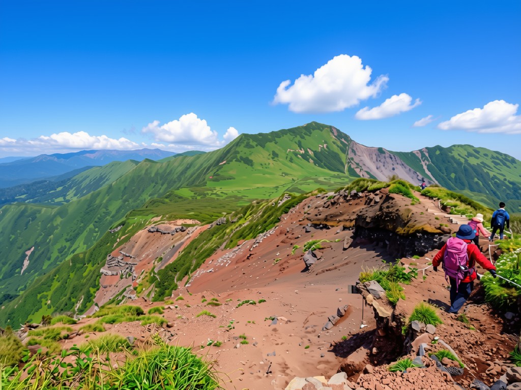 利尻山の登山道 — 7月ベストシーズンの高山植物と山頂への道