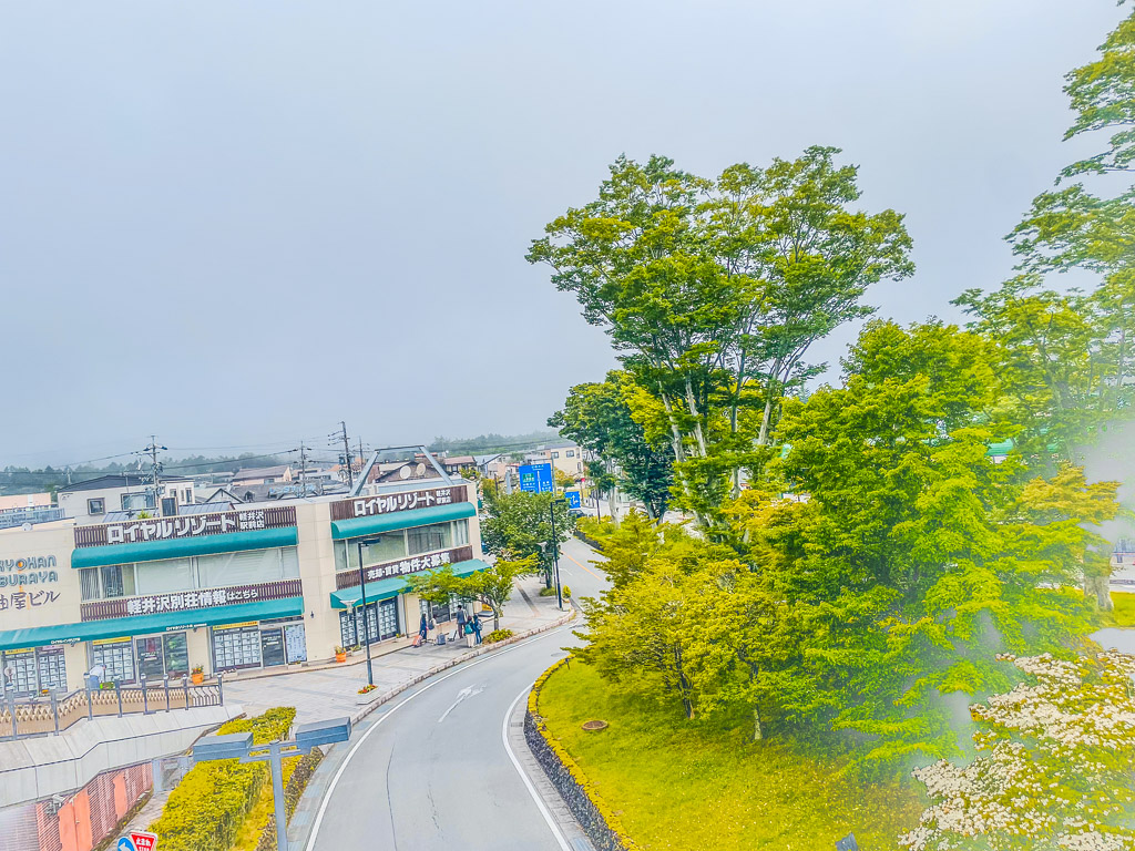 高台から見下ろした軽井沢市街とロイヤルリゾートの街並み
